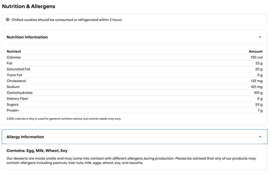 Crumbl’s Strawberry Skillet Cookie Nutritional Facts